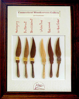 #66 Joe Cieslowski - East Canaan, Connecticut, Rochester Panel Jam March 1999, Six hand carved striping brushes.