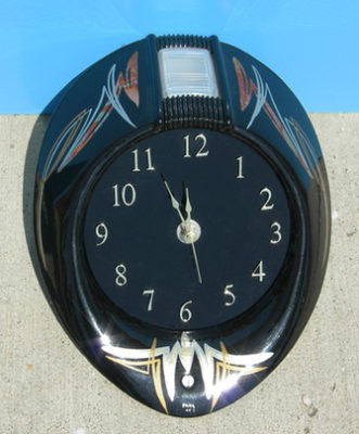 #90 Paul Straus - Buffalo, New York February 2006, It is a headlight bezzle from a 1940 Ford, made into a CLOCK!